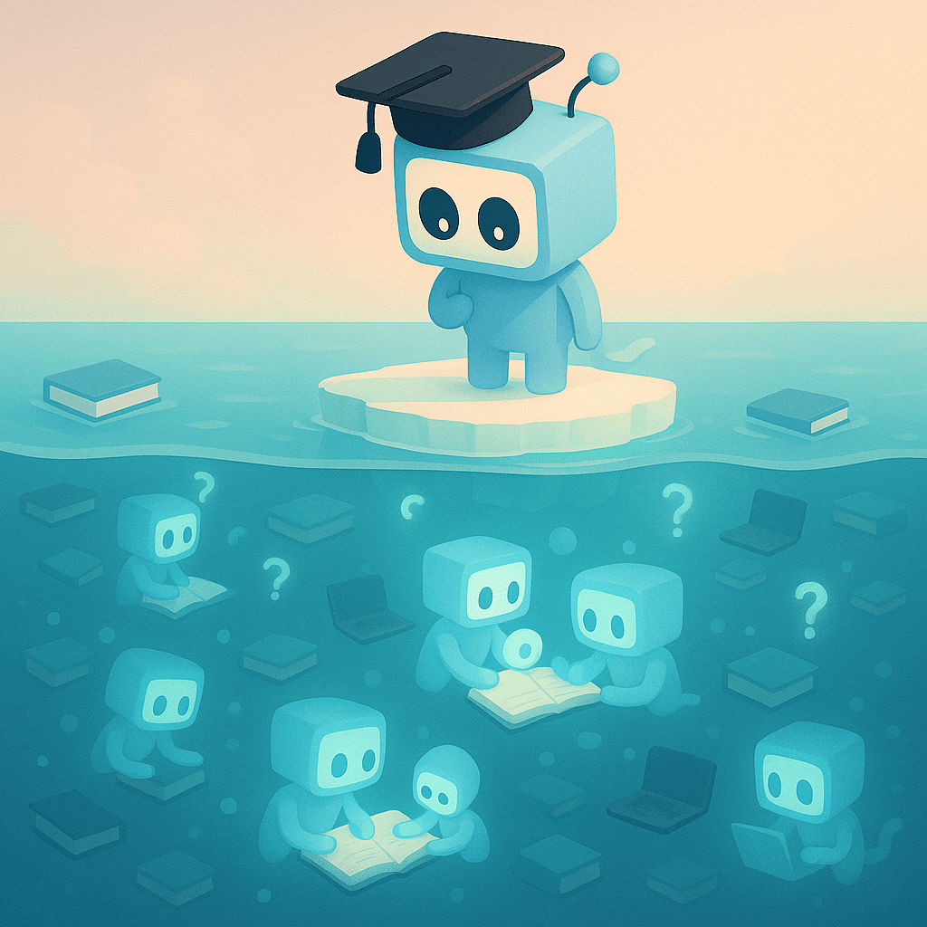 Students using AI below the surface - iceberg